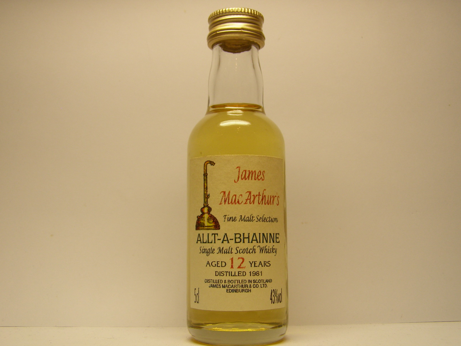 SMSW 12yo 1981 "James MacArthur´s" 5cl 43%vol